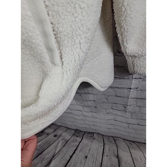 Womens Haven Well Within Sherpa Fleece White Pullover Button Mock Neck XL - Picture 3 of 8
